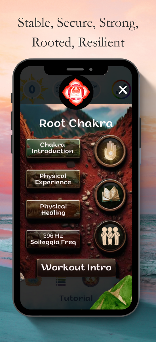 Stage 1 • Root Chakra screen in the Peace Life App