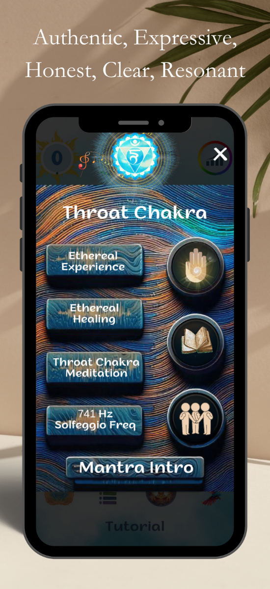 Stage 5 • Throat Chakra screen in the Peace Life App