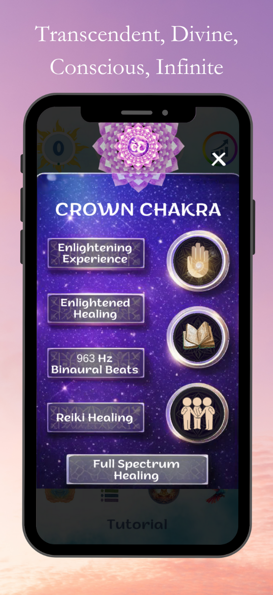Stage 7 • Crown Chakra screen in the Peace Life App